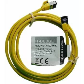 IT-BUDGET Full Copper Premium patchkábel - Slim AWG 28 - Cat.8.1 - 2000 MHz - halogénmentes - PoE+ - 40 Gbit - sárga - 2 m