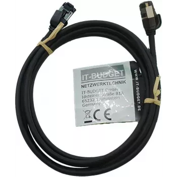 IT-BUDGET Full Copper Premium patchkábel - Slim AWG 28 - Cat.8.1 - 2000 MHz - halogénmentes - PoE+ - 40 Gbit - fekete - 3 m (90ITBSLIM81PK3S)