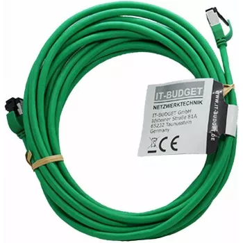 IT-BUDGET Full Copper Premium patchkábel - Slim AWG 28 - Cat.8.1 - 2000 MHz - halogénmentes - PoE+ - 40 Gbit - zöld - 5 m (90ITBSLIM81PK5GR)