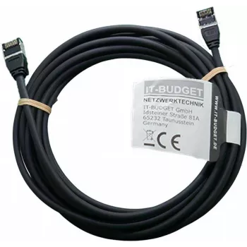 IT-BUDGET Full Copper Premium patchkábel - Slim AWG 28 - Cat.8.1 - 2000 MHz - halogénmentes - PoE+ - 40 Gbit - fekete - 5 m (90ITBSLIM81PK5S)
