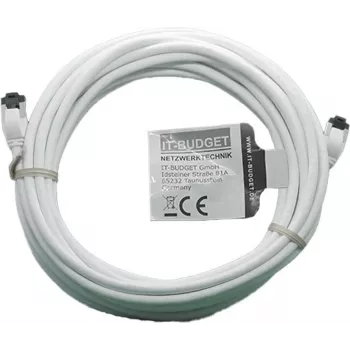 IT-BUDGET Full Copper Premium patchkábel - Slim AWG 28 - Cat.8.1 - 2000 MHz - halogénmentes - PoE+ - 40 Gbit - fehér - 5 m (90ITBSLIM81PK5W)