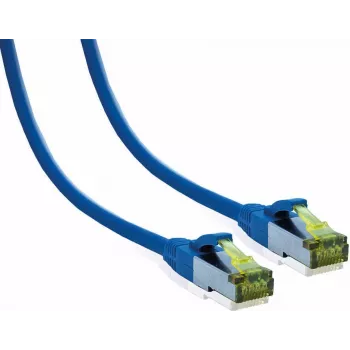 IT-BUDGET prémium patch kábel Cat.6A Cat.7 nyers kábellel - 600 MHz - LSZH - PoE+ - 10 Gigabit - kék - 5 m