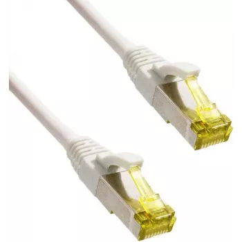 IT-BUDGET Full Copper prémium patch kábel - Super Flex TPE - Cat.6A - Cat.7 nyers kábellel - 600 MHz - halogénmentes - PoE+ - 10GBit - fehér - 1,5 m
