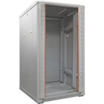 IT-BUDGET 19 inch hálózati szekrény SRK - 27U - 600x600 mm - biztonsági üvegajtó - lapos csomagolás - világosszürke (90ITB19SRK2766GGN)