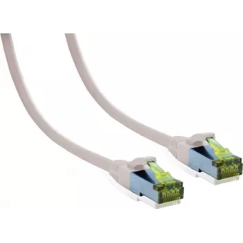 IT-BUDGET Full Copper Premium patchkábel - Cat.6A Cat.7 nyers kábellel - 600 MHz - halogénmentes - PoE+ - 10GBit - fehér - 25 m