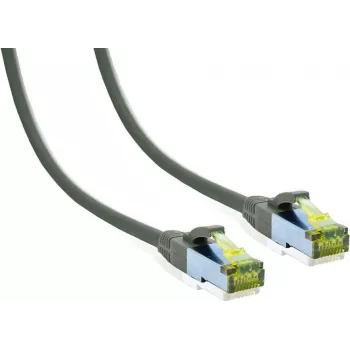IT-BUDGET Full Copper Premium patchkábel - Cat.6A Cat.7 nyers kábellel - 600 MHz - halogénmentes - PoE+ - 10GBit - szürke - 15 m