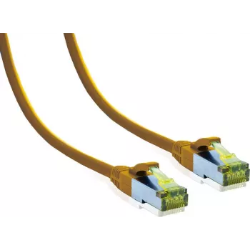 IT-BUDGET Full Copper Premium patchkábel - Cat.6A Cat.7 nyerskábelhez - 600 MHz - halogénmentes - PoE+ - 10GBit - sárga - 2 m