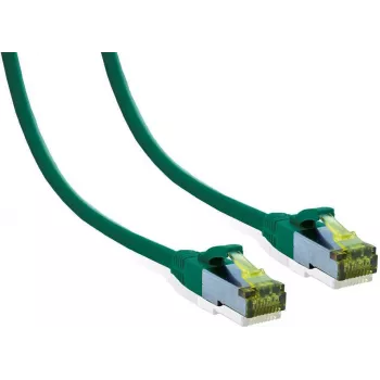 IT-BUDGET Premium patchkábel Cat.6A Cat.7 nyerskábelhez - 600 MHz - LSZH - PoE+ - 10 Gigabit - zöld - 2 m