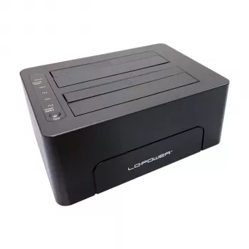 LC-Power LC-DOCK-C-V2 USB-C dokkoló HDMI, DisplayPort, VGA, 3x USB-A, USB-C adat, USB-C PD 100W, Gigabit Ethernet, SD/microSD kártyaolvasó, 3,5mm audio, szürke