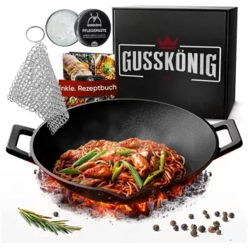 Gusskönig előkészített öntöttvas wok serpenyő 36 cm (GK-48)
