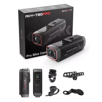 AKEEYO 730Pro 4K kormányra szerelhető akciókamera kerékpárhoz és motorkerékpárhoz - fekete