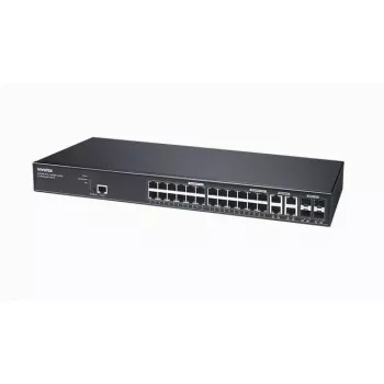 VIVOTEK AW-GEV-288A-370 PoE switch, 24 portos Gigabit, 4 SFP, 370W, rackbe szerelhető, nem menedzselt
