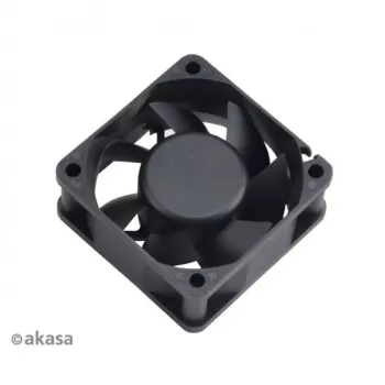 Akasa 60x25mm fekete házventilátor 3-pin sleeve bearing közepes fordulatszám