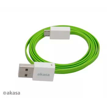 Akasa PROSLIM USB 2.0 kábel rózsaszín szuperslim szinkronizálás és töltés A - Micro B - 1 m