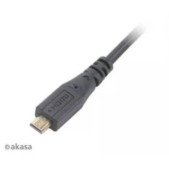 Akasa 1,5 m High Speed HDMI Ethernet-kábel - HDMI Type-A - Micro HDMI - 4K - fekete