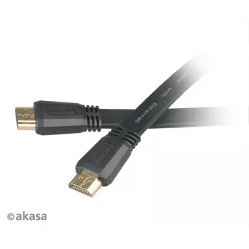 Akasa HDMI 2 m High Speed HDMI-kábel Ethernet-csatlakozással 10,2 Gbit/s 4K 3D fekete