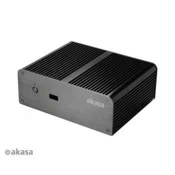 Akasa Newton T ventilátor nélküli mini PC ház Intel NUC-hoz (UCFF/Thin Mini-ITX) - tápegység nélkül - fekete