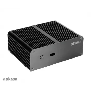 Akasa Newton T ventilátor nélküli mini PC ház Intel NUC-hoz (UCFF/Thin Mini-ITX) - tápegység nélkül - fekete