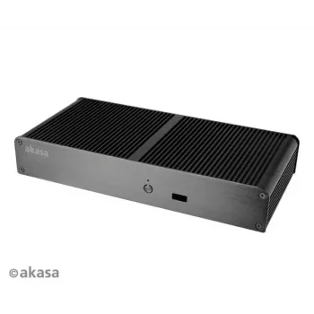 Akasa Tesla T ventilátor nélküli NUC ház - fekete - UCFF - USB