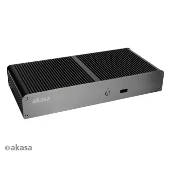 Akasa Tesla T ventilátor nélküli NUC ház - fekete - UCFF - USB