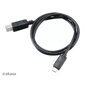 Akasa USB 3.1 Gen2 C - B kábel USB-C dugó - USB-B dugó - 1 m fekete