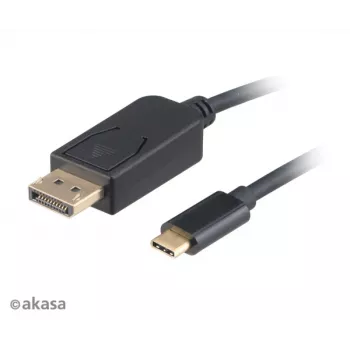 Akasa AK-CBCA11-18BK USB-C - DisplayPort kábel 1,8 m - 4K@60Hz - fekete