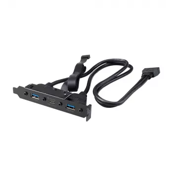 Akasa USB 3.1 Gen 2 belső adapterkábel két USB 3.0 Type-A csatlakozóval - 50 cm - fekete