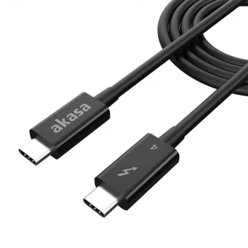 Akasa Thunderbolt 4 USB-C – USB-C kábel 1m 40Gbps 100W PD 8K60Hz fekete