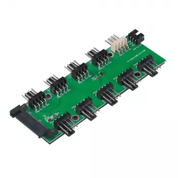Akasa FLEXA FP10H PWM ventilátor-elosztó 1-ről 10-re, 30 cm kábellel