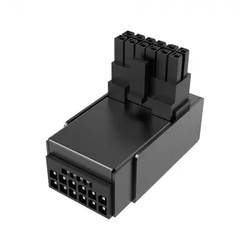Akasa G-Nexus P16 Plus 90 fokos 12V-2x6 fémházas GPU tápellátás-adapter - fekete