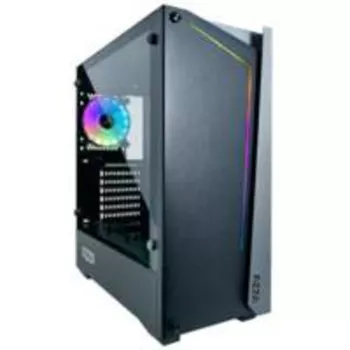 AZZA Apollo 430B-DF2 játék Mid Tower ATX ház, acél előlap, fekete, 1x digitális RGB, kiskereskedelmi