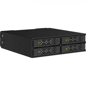 ICY DOCK ToughArmor MB699V5P-B V3 4-Bay 2,5 inch NVMe U.2/U.3 SSD PCIe 5.0 Mobile Rack ház 5,25 inch rekeszhez (MCIO csatlakozóval)