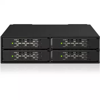 ICY DOCK ToughArmor MB699V5P-B V3 4-Bay 2,5 inch NVMe U.2/U.3 SSD PCIe 5.0 Mobile Rack ház 5,25 inch rekeszhez (MCIO csatlakozóval)