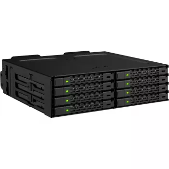 ICY DOCK ToughArmor MB998V4P-B 8-Bay U.2/U.3 NVMe SSD PCIe 4.0 Mobile Rack ház 5.25 inch rekeszhez (4 x SlimSAS 8i SFF-8654)