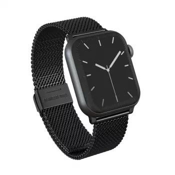 BURGA Metal Mesh Elegance Apple Watch szíj 38/40 mm (fekete)