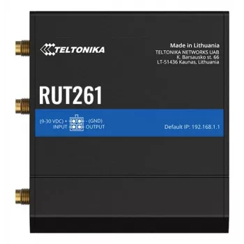 Teltonika ipari router RUT261 - 4G LTE Cat 6, Wi-Fi 4, Dual SIM, EU tápegység