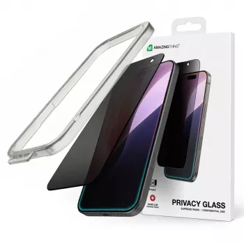 AMAZINGTHING Radix Privacy Glass edzett üveg képernyővédő iPhone 16 Pro-hoz