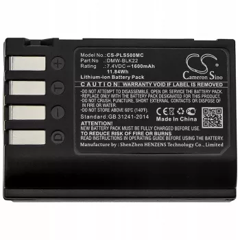 Cameron Sino csereakkumulátor Panasonic DMW-BLK22 / DMW-BLK22GK, 2200mAh, 7.2V, Li-Ion