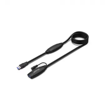 UNITEK USB 3.1 aktív hosszabbító kábel 15m, jelerősítő, fekete