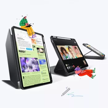 ESR Flip Hybrid tok iPad Air 13 inch 1 / 2 / 3 / 2024-2026 fekete
