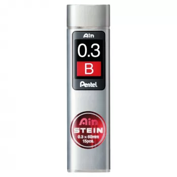 Pentel Ain Stein mechanikus ceruzabetét - B - szürke - 0,3 mm - 60 mm - 15 darab