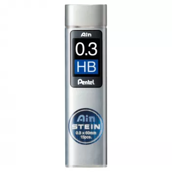 Pentel AinStein HB 0,3 mm ceruzabetét-utántöltő csomag, szürke, 15 betét