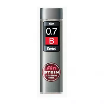 Pentel Super Hi-Polymer ceruzabetét-utántöltő C277-BO - 0,7 mm HB - 40 betét - fekete - tubus
