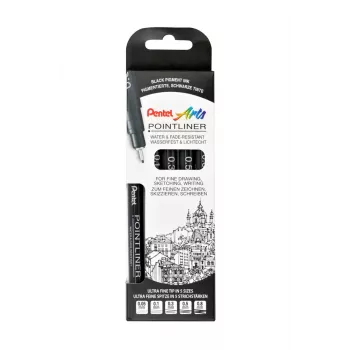 Pentel Pointliner fineliner készlet, fekete