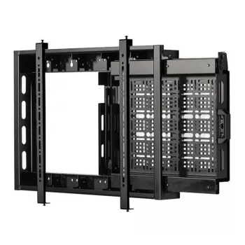 B-TECH BT7883/B lapos képernyő fali tartó kihúzható AV polccal, VESA 600x400, 70 kg, fekete
