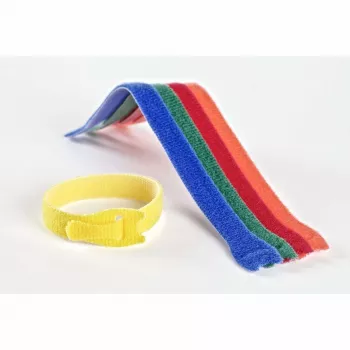 VELCRO VEL-EC60250 tépőzár kábelkötöző - vegyes színek (kék, zöld, narancs, piros, sárga) - 20 cm x 12 mm - 5 darabos csomag