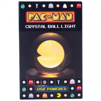 FIZZ CREATIONS Pac-Man kristálygömb LED lámpa USB retro dekoráció 8 cm