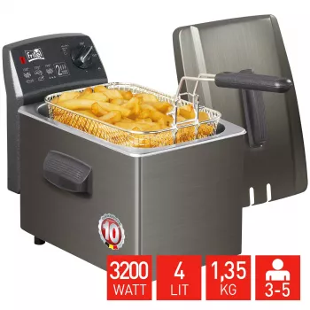 FRITEL olajsütő Turbo SF 4 liter rozsdamentes acél