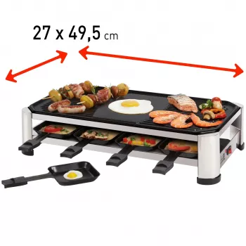 FRITEL RG 2170 raclette grill rozsdamentes acél króm/fekete 1200 W 8 személy