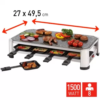 FRITEL SG 2180 raclette rozsdamentes acél/króm fekete